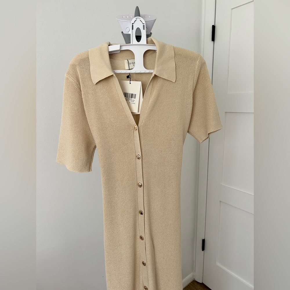 NWT DISSH Liam Natural Knit Polo Maxi Dress - Picture 7 of 12